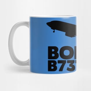 Boeing B737-500 Silhouette Print (Black) Mug